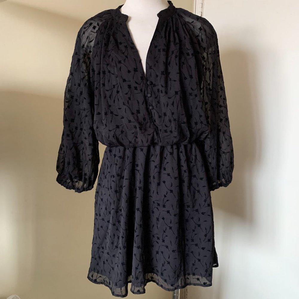 ZARA BLACK SHEER SHORT DRESS SIZE XS MADE IN INDIA